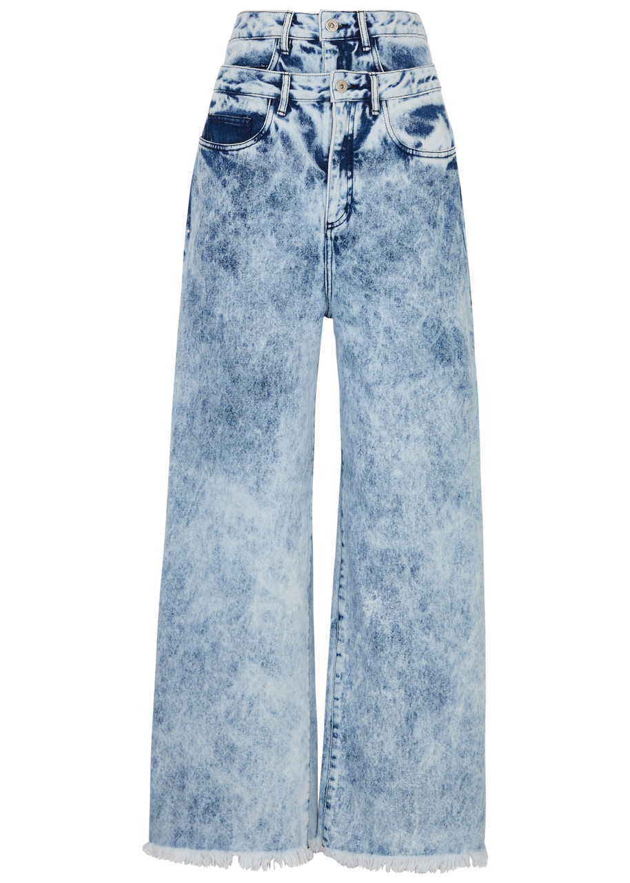 Marques’ Almeida Layered Acid-wash Wide-leg Jeans - Blue - 14