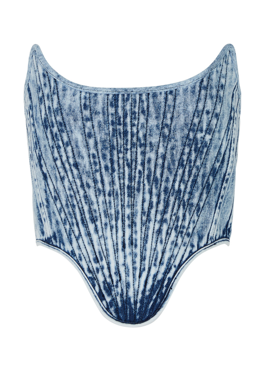 Marques’ Almeida Acid-wash Denim Corset top - Blue - 12