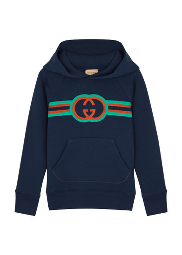GUCCI KIDS GG-embroidered hooded cotton sweatshirt | Harvey Nichols