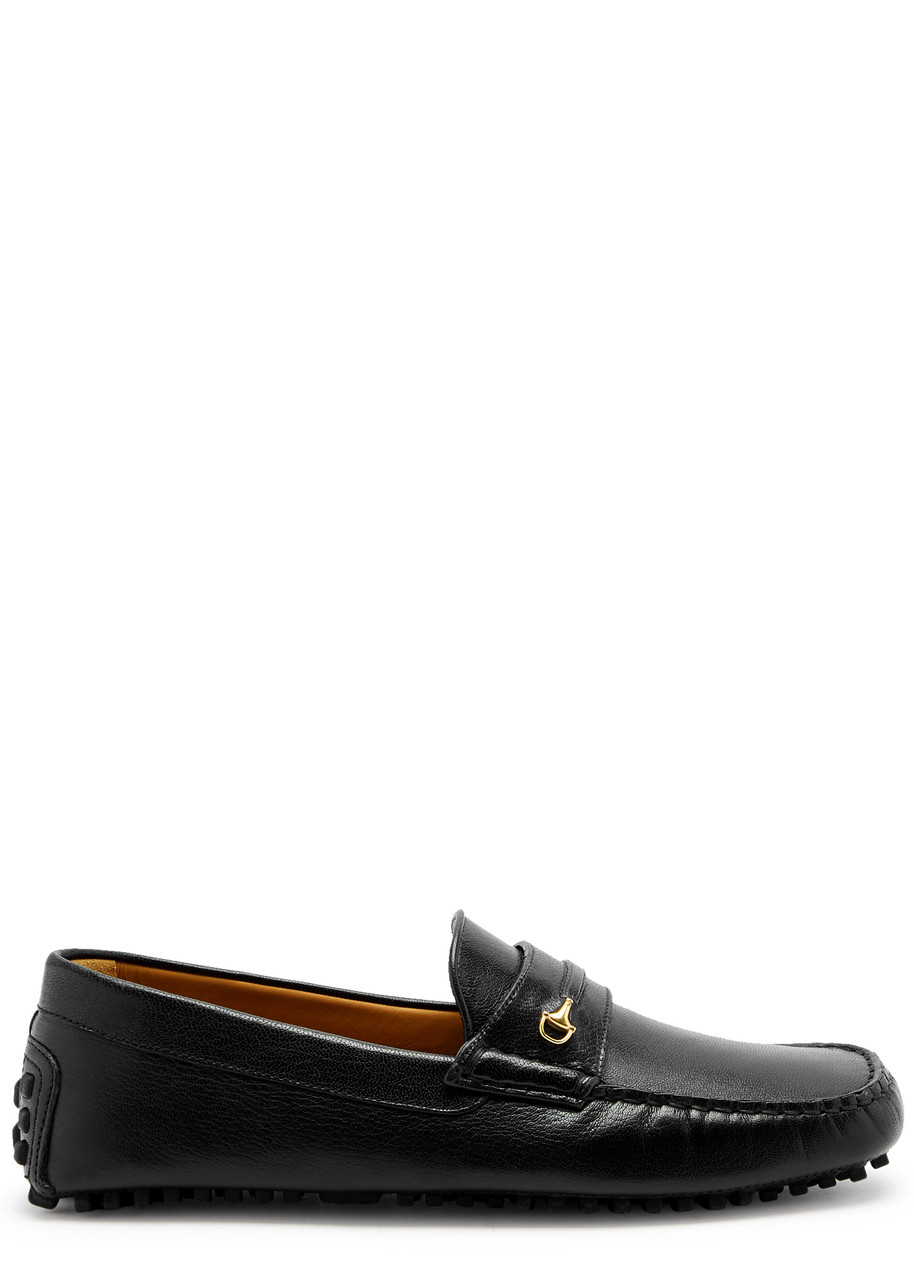 Gucci Ayrton Leather Driving Shoes - Black - 45 (IT45 / UK11)