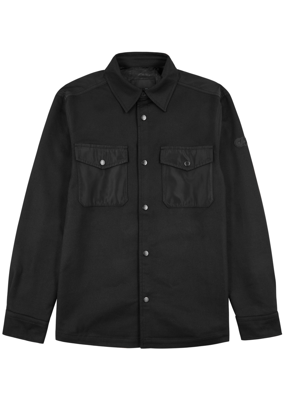 Alpha Tauri Waver Cotton-blend Overshirt In Black
