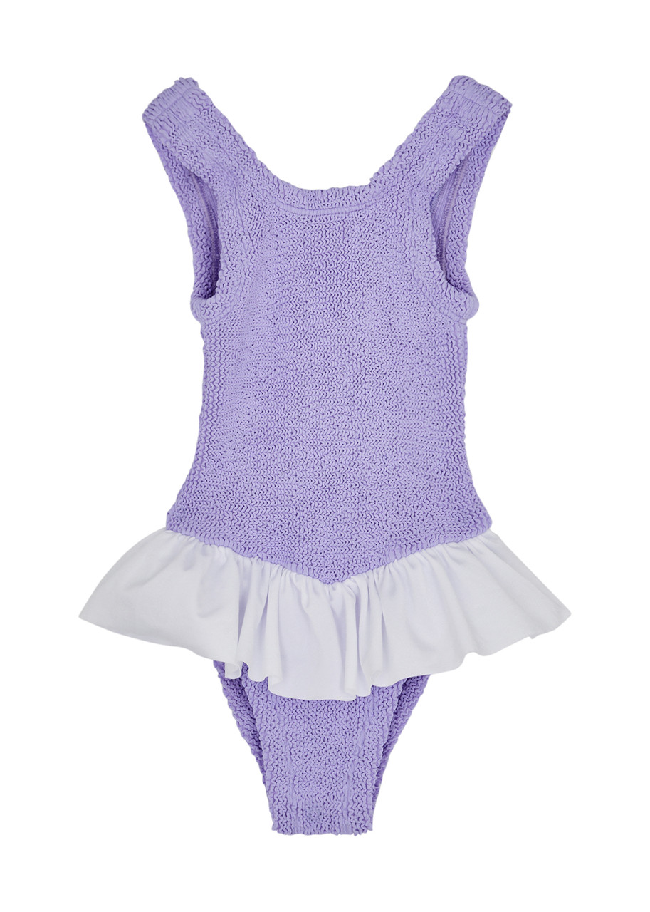 Hunza G Kids Denise Seersucker Swimsuit (2-6 Years) - Purple