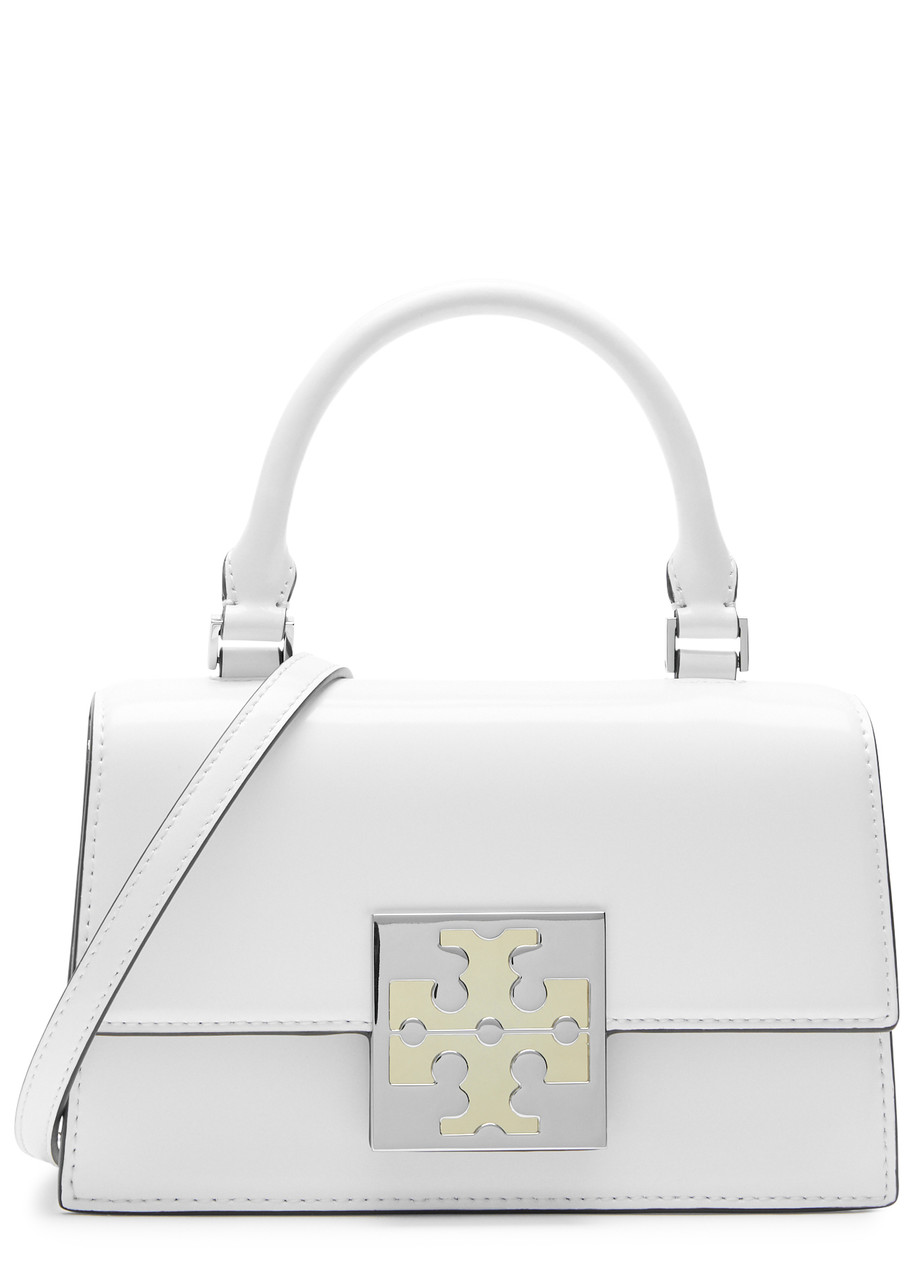 Tory Burch Bon Bon Spazzolato Leather top Handle bag - White - One Size