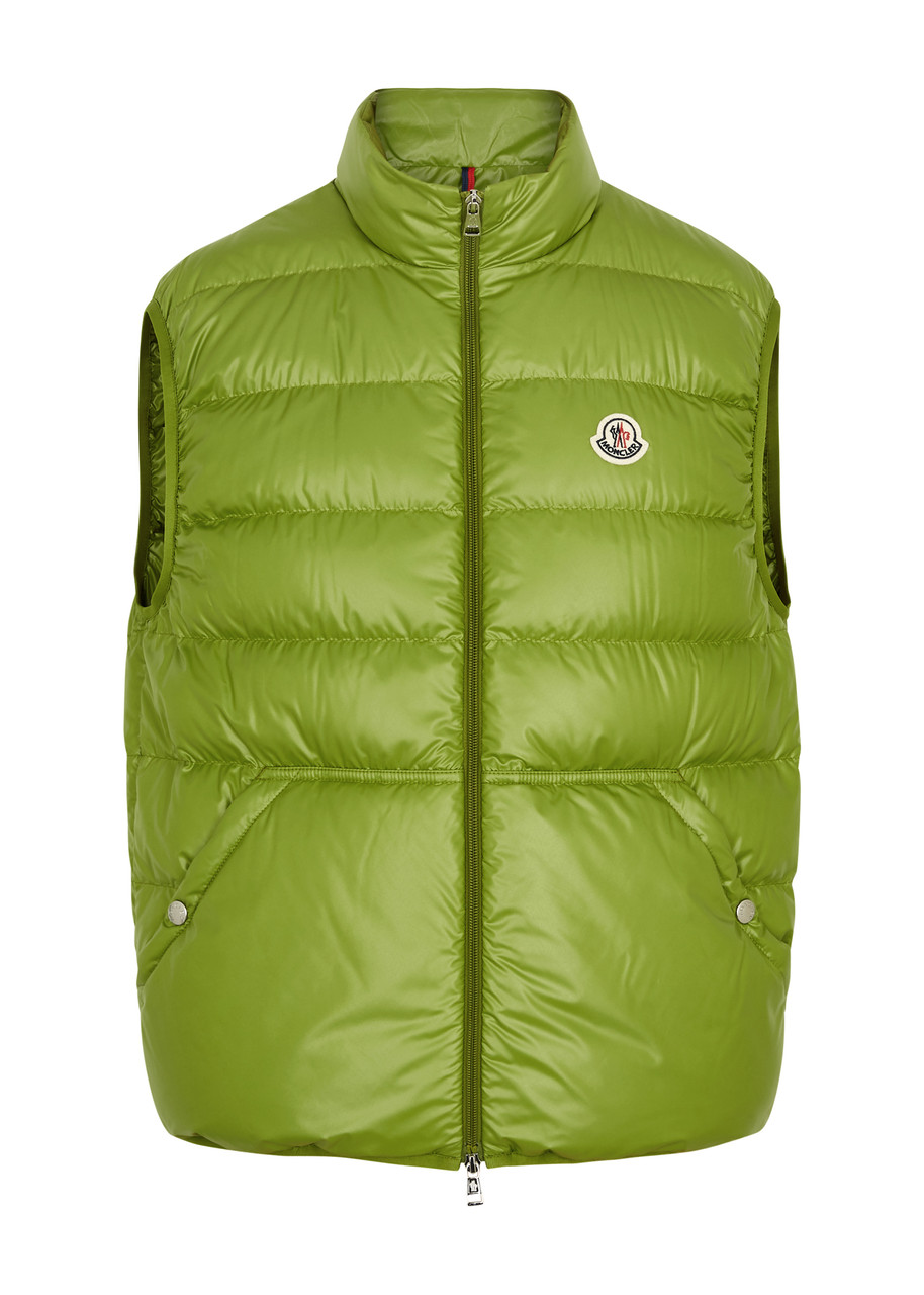 Moncler Aube Quilted Shell Gilet - Green - 4, Men's Designer Gilet, Male