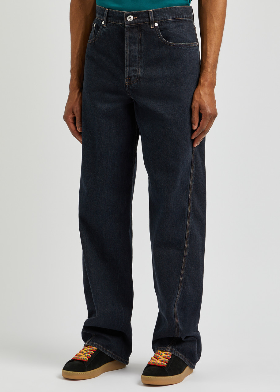  Lanvin Twisted Straight-leg Jeans - Dark Brown - W32 