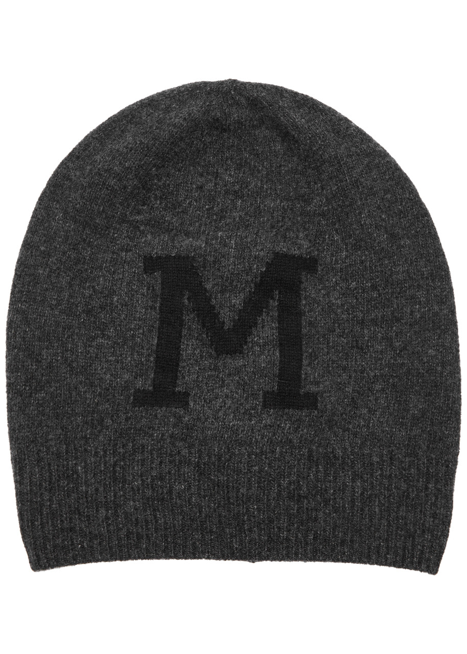 Moncler Logo Wool-blend Beanie - Grey