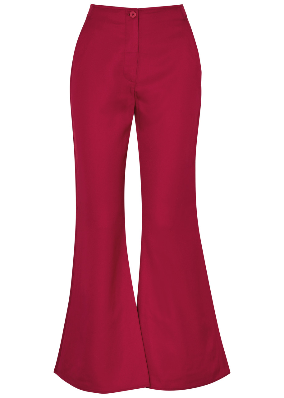 By Malene Birger Amores Flared Twill Trousers In Red