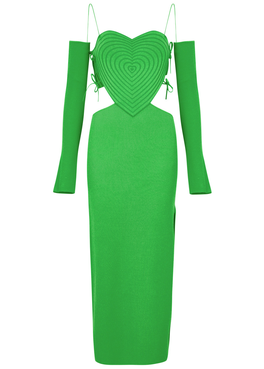 MACH amp; MACH Green Heart Midi Dress