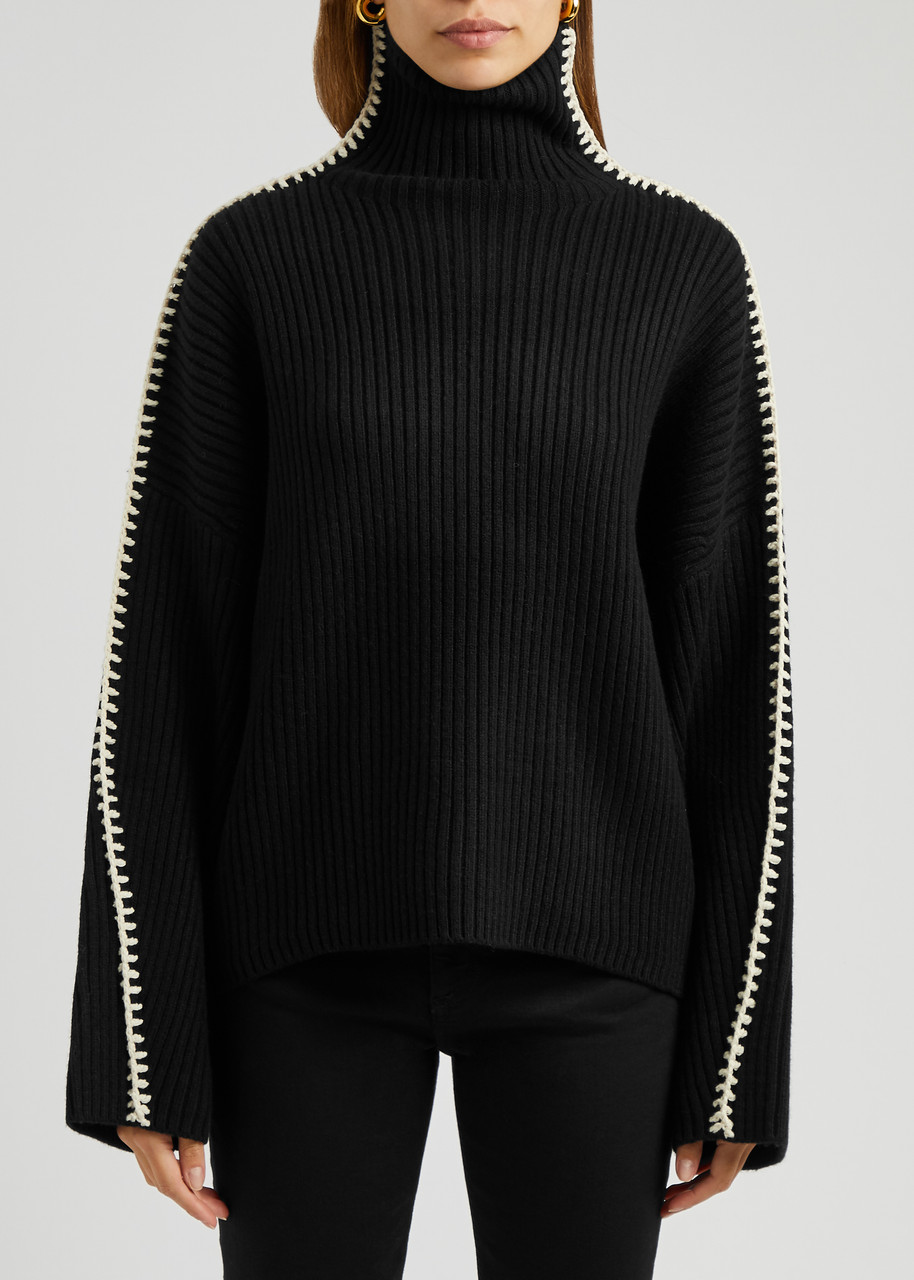  Rag & Bone Ingrid Wool Jumper - Black - Xs 