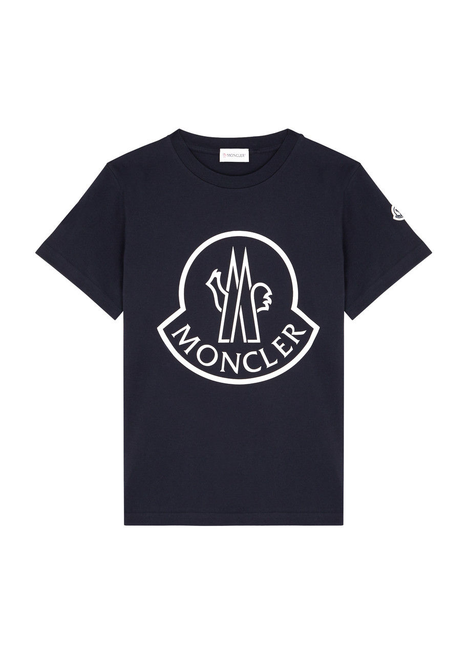 Moncler Kids Logo-print Cotton T-shirt (8-10 Years) In Navy & Other