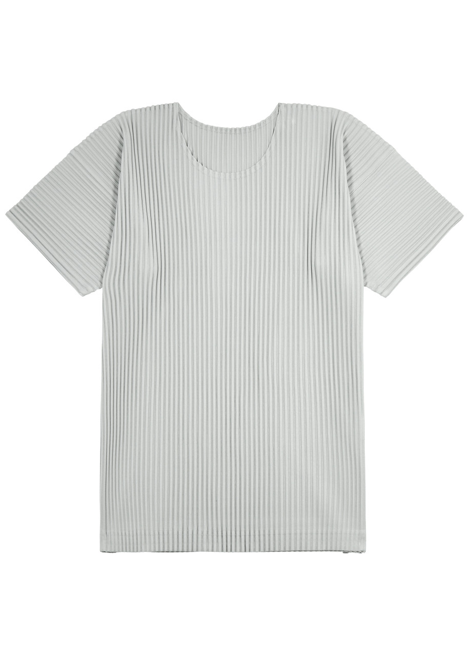 Shop Issey Miyake Pleated T-shirt In Light Grey