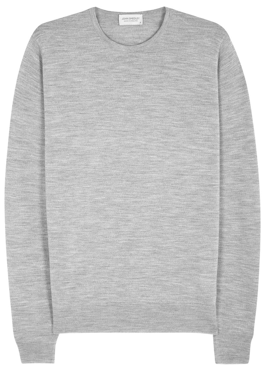 John Smedley Lundy Fine-knit Wool Jumper - Silver - L