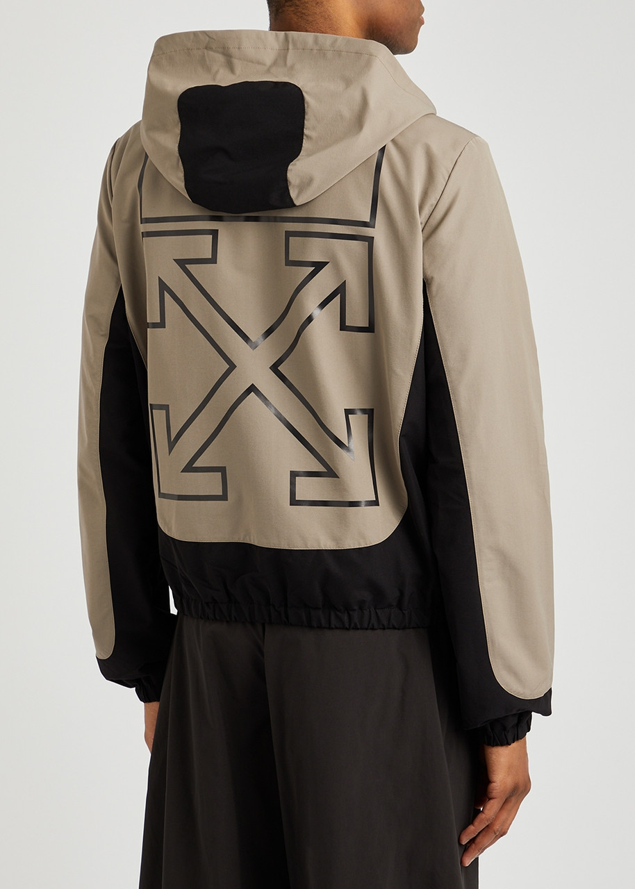  Off-white Panelled Hooded Shell Jacket - Black - M 