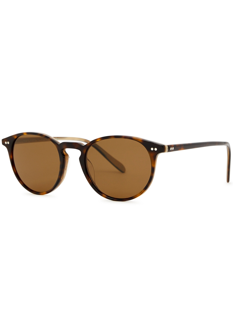 Oliver Peoples Riley Sun Round-frame Sunglasses, Sunglasses, Polarised - Brown