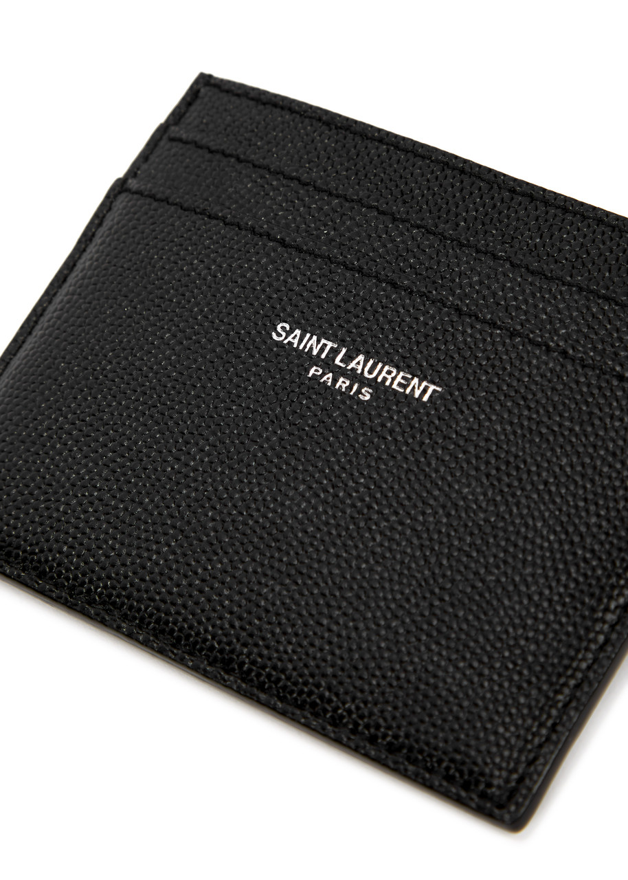  Saint Laurent Leather Card Holder - Black 