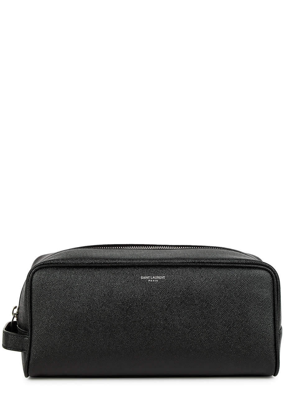 Saint Laurent Leather Wash Bag, Wash Bag, Black, Leather - One Size