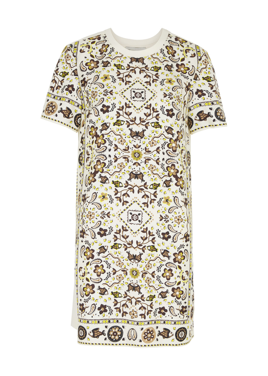 Tory Burch Printed Silk-twill Mini Dress In Multicoloured