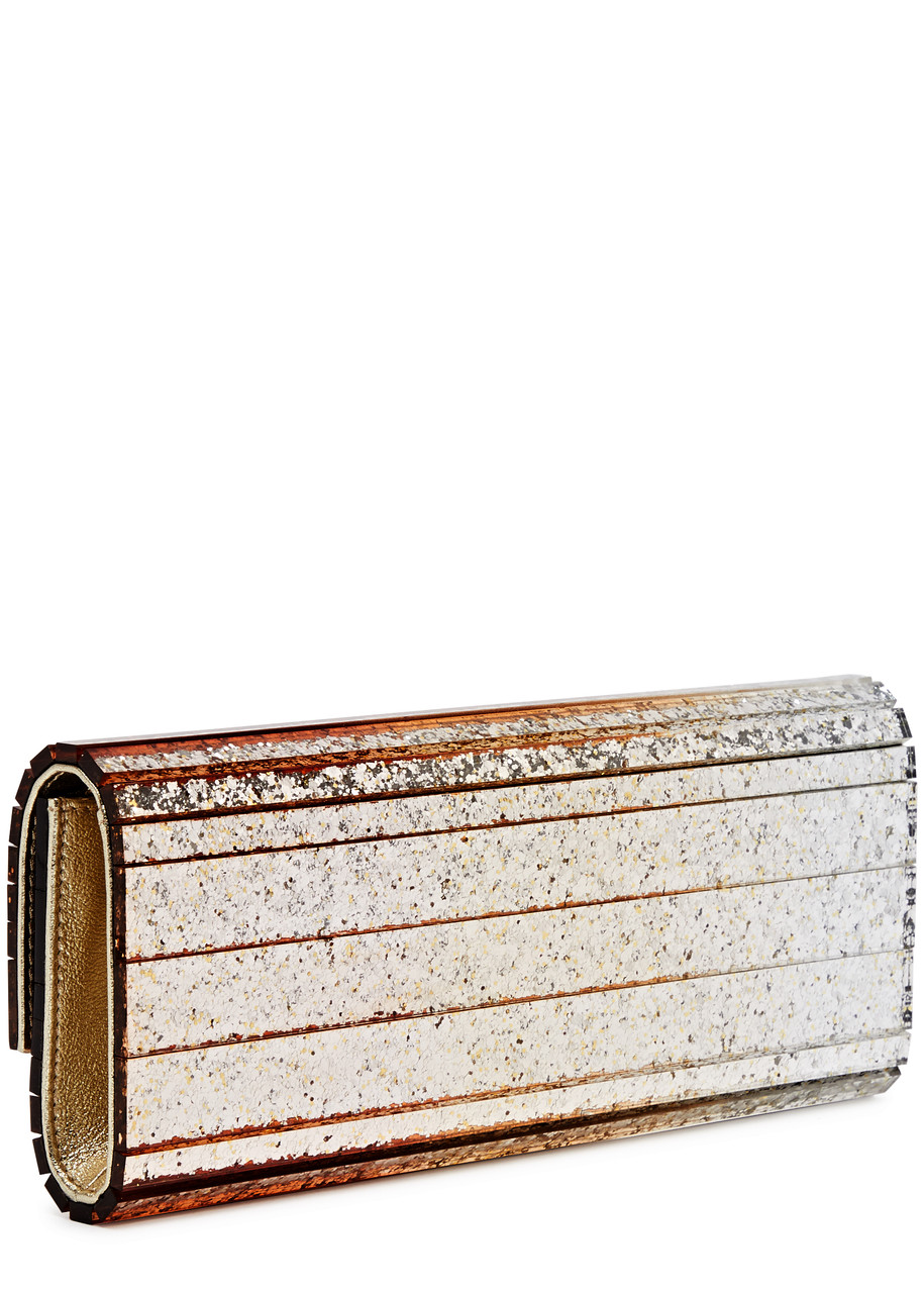 JIMMY CHOO JIMMY CHOO SWEETIE GLITTERED ACRYLIC CLUTCH