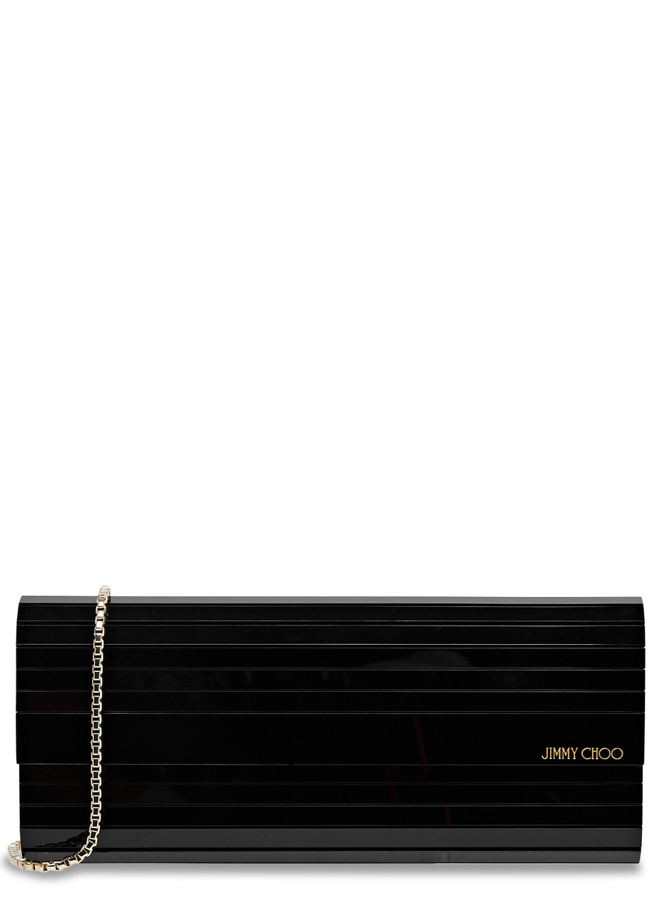 Jimmy Choo Sweetie Acrylic Clutch In Black
