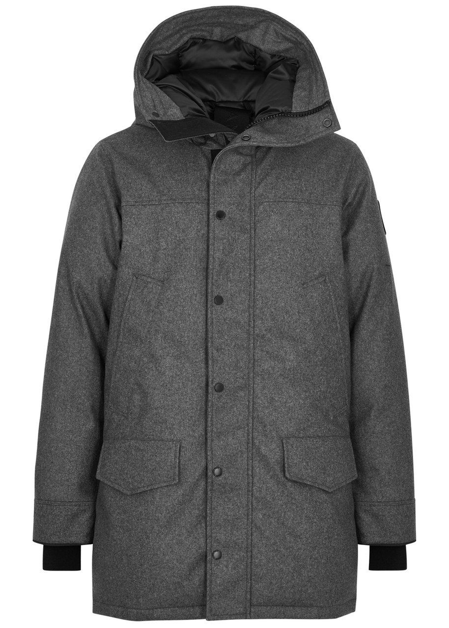 Canada Goose Men's Light Grey Langford Padded Wool Blend Parka - S