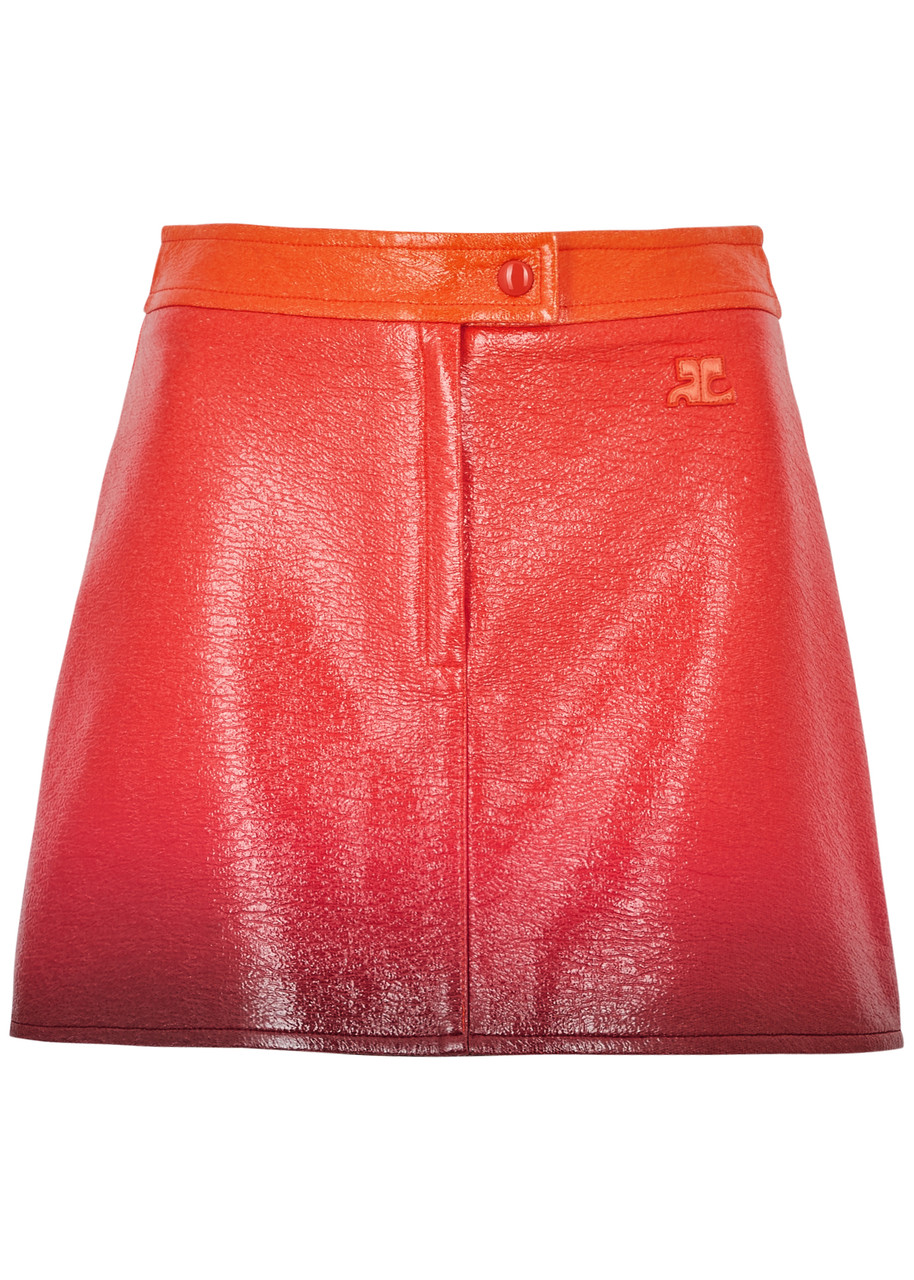 Courrges Dgrad Vinyl Mini Skirt - Red