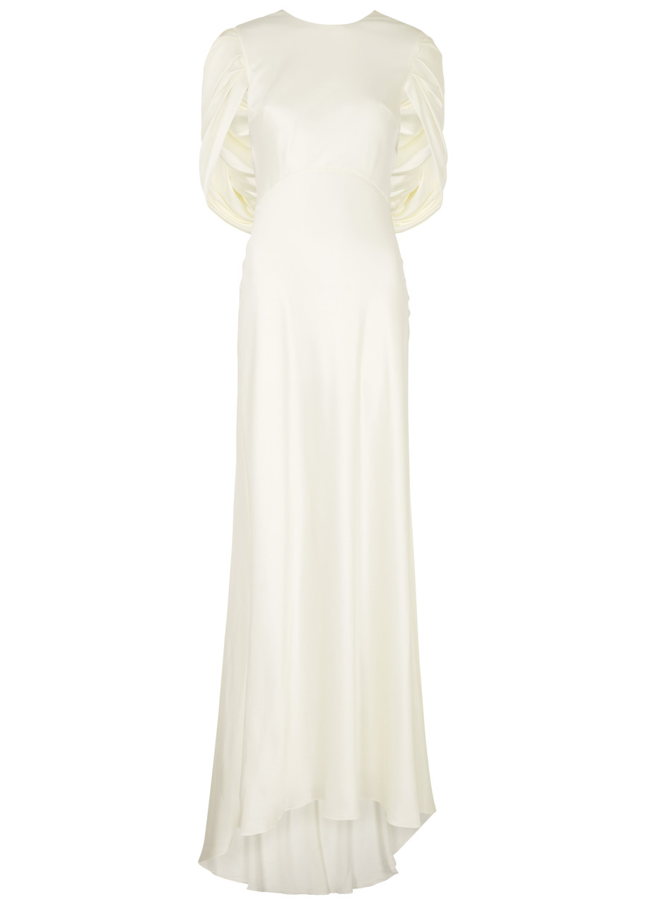 Roksanda Oriana Silk-satin Gown, Gown Ivory, Size 10 In Pattern