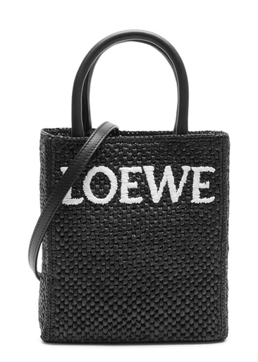 LOEWE（ロエベ）ラナウール地ノースリーブ/M/ブラック LOEWE Standard A5 woven raffia tote | Harvey Nichols