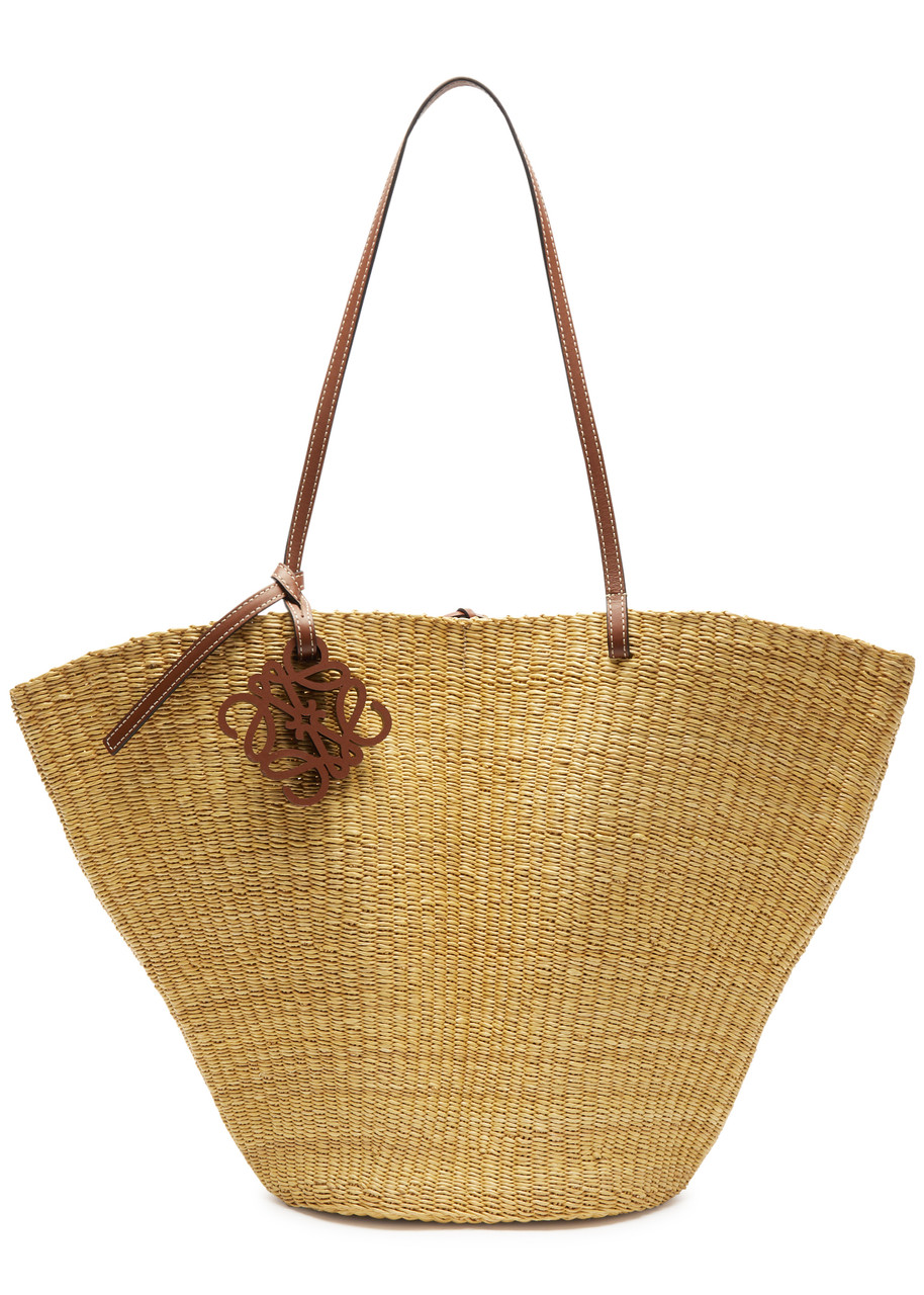 Loewe Shell Woven Raffia Basket bag - Natural - One Size