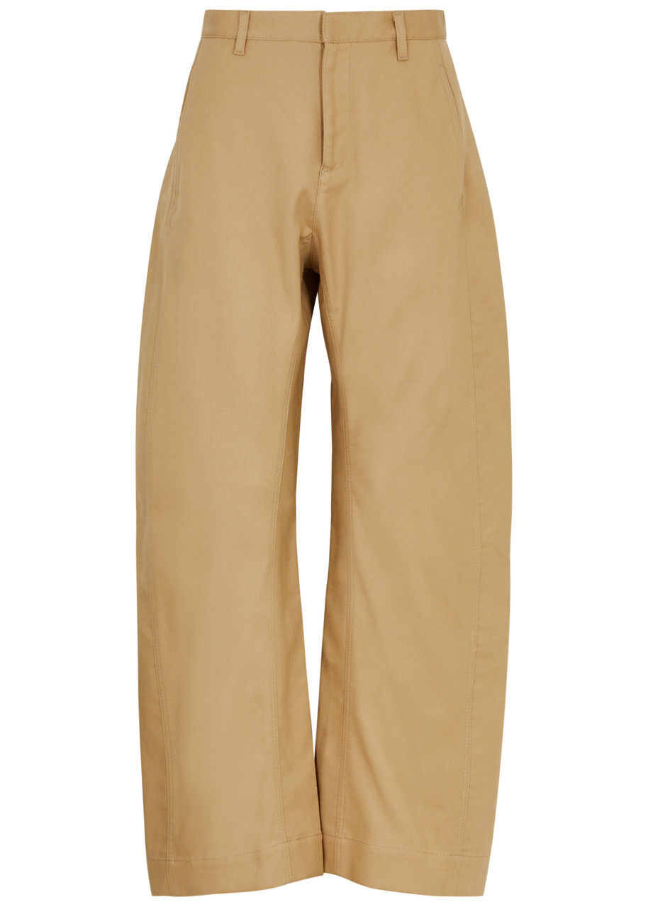 Shop Dion Lee Arch Stretch-denim Trousers In Tan