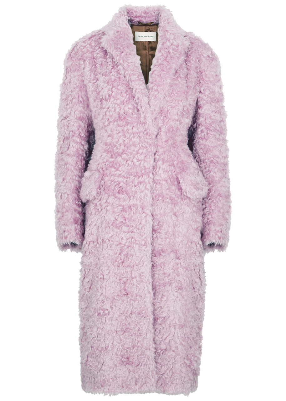 Dries Van Noten Redys Mohair-blend Coat - Lilac - 8