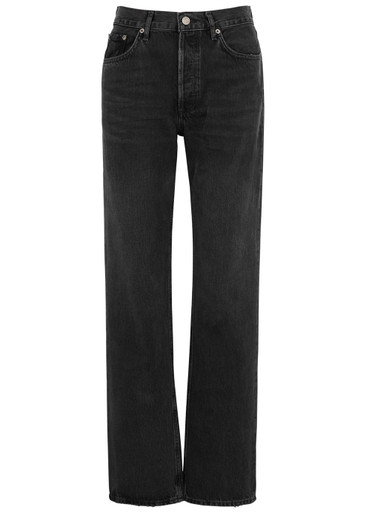 AGOLDE Lana black straight leg jeans Harvey Nichols