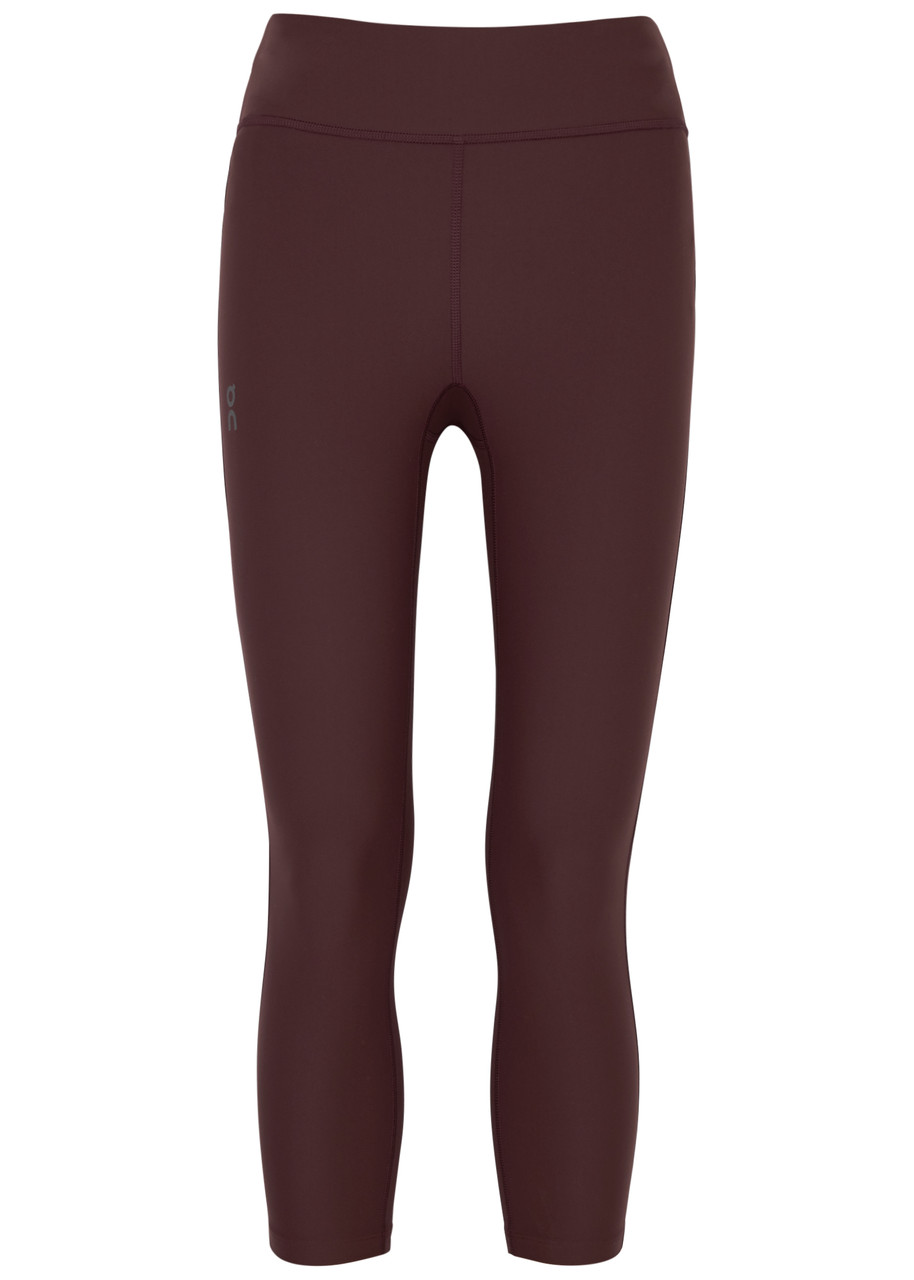 On Running Active Cropped Jersey Leggings In Brown