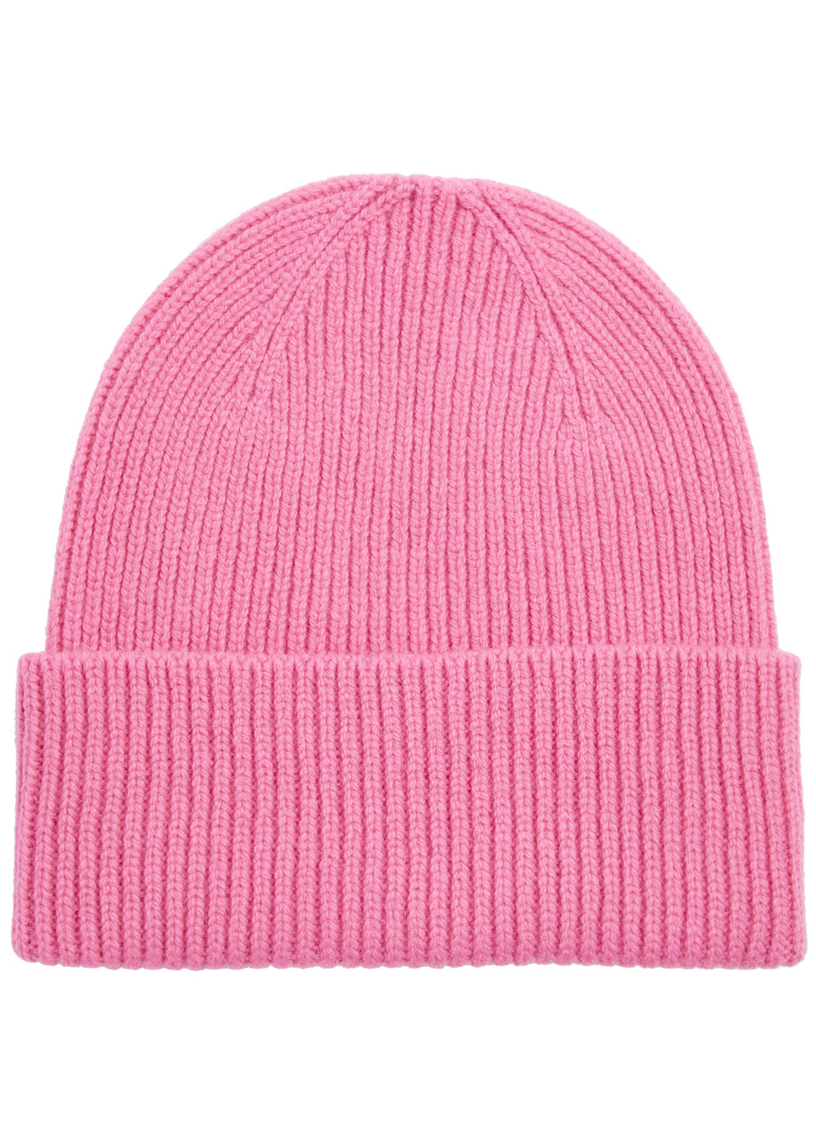 Colorful Standard Ribbed Wool Beanie In Pink