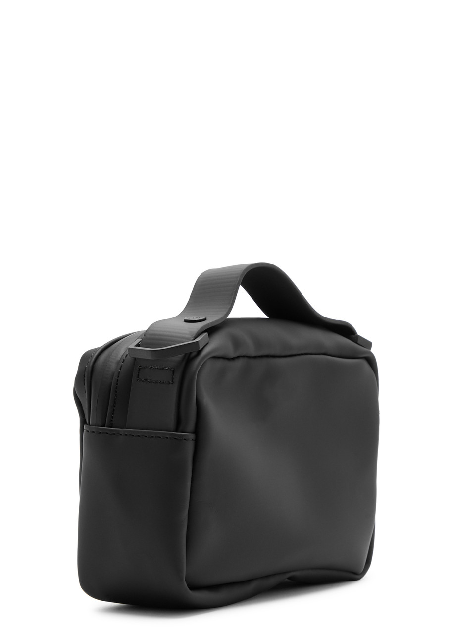 Rains Box Micro Rubberised Cross-body Bag In Black