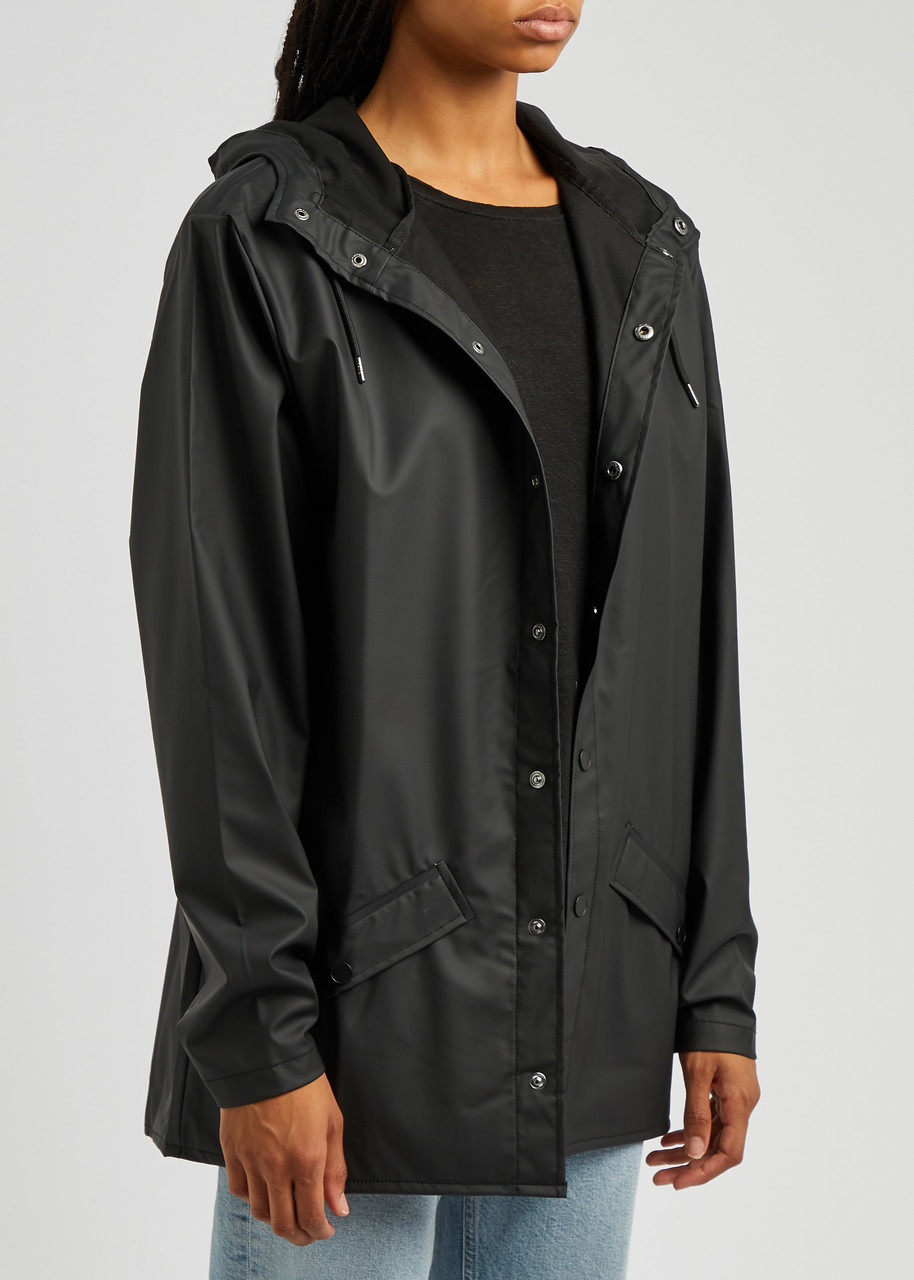  Rains Hooded Waterproof Jacket - Black - Xs 