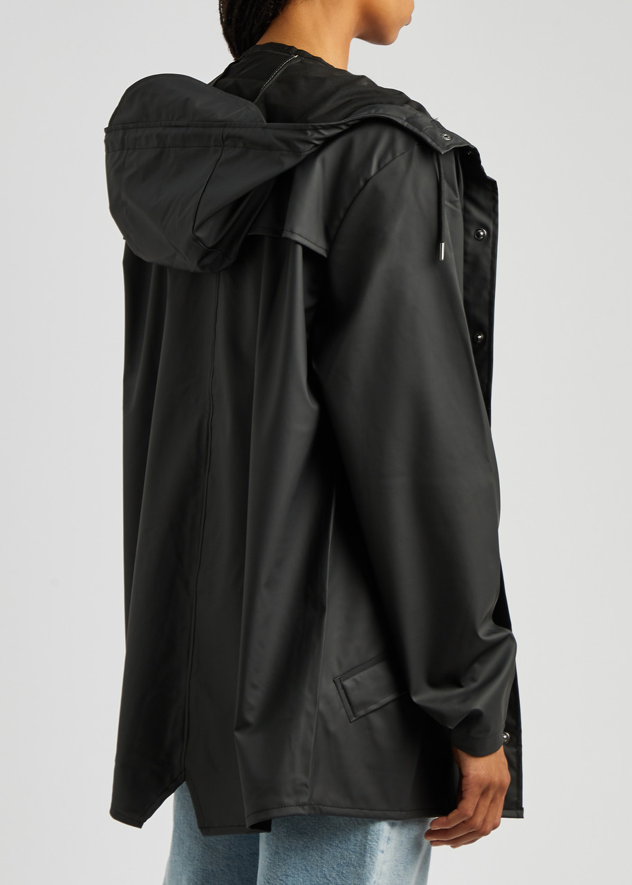 Rains Hooded Waterproof Jacket - Black - Xs 