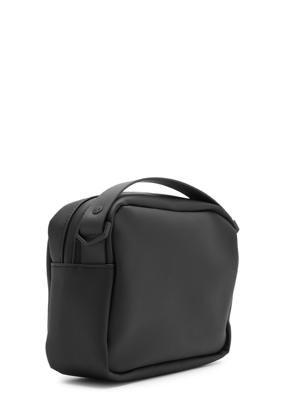 Rains Box Rubberised Top Handle Bag In Black