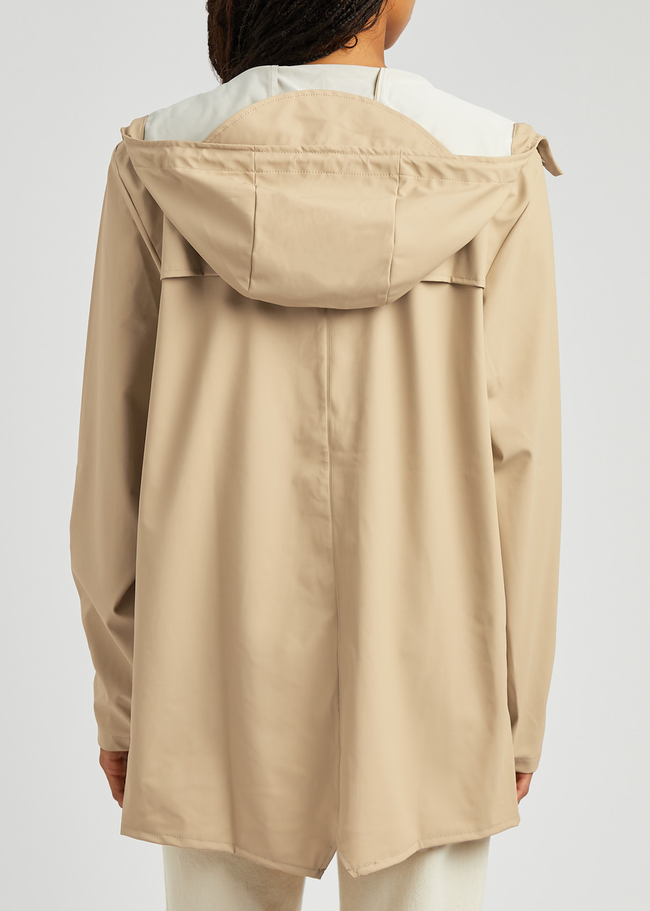  Rains Hooded Waterproof Jacket - Beige - L 