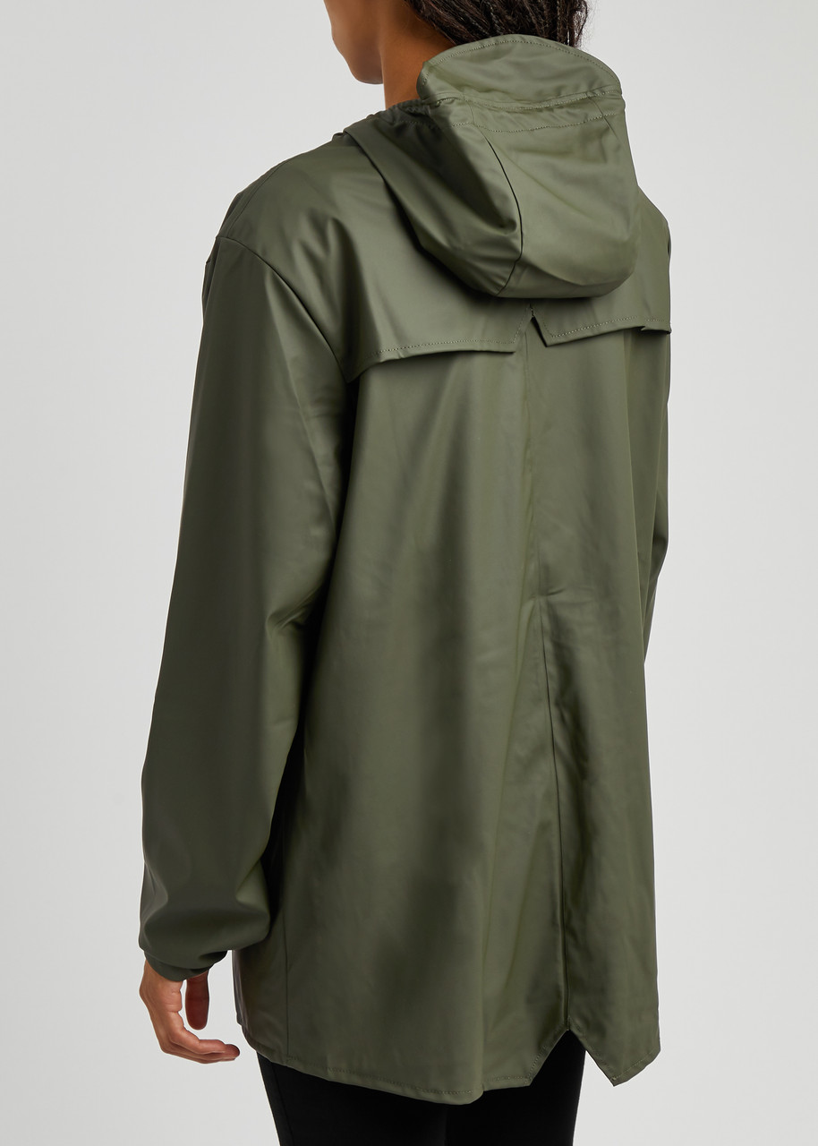  Rains Hooded Waterproof Jacket - Dark Green - M 