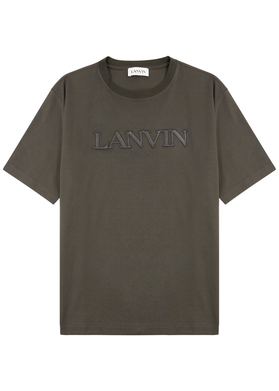 Lanvin Logo-embroidered Cotton T-shirt In Black