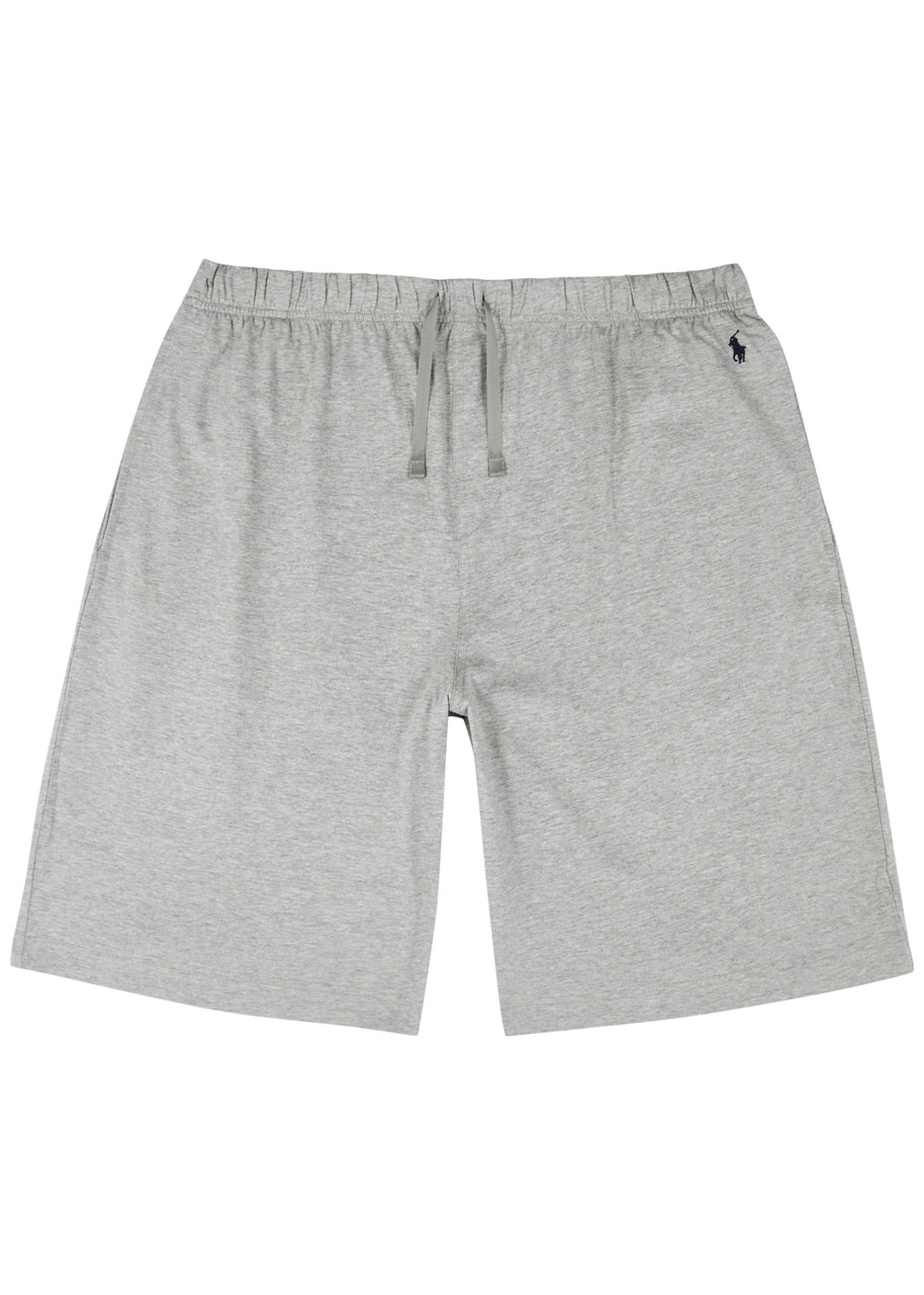 Polo Ralph Lauren Logo-embroidered Cotton Shorts In Grey