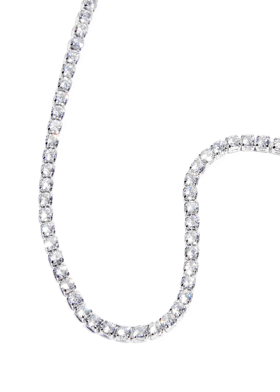 Cernucci Tennis Micro Crystal-embellished Necklace - Silver 