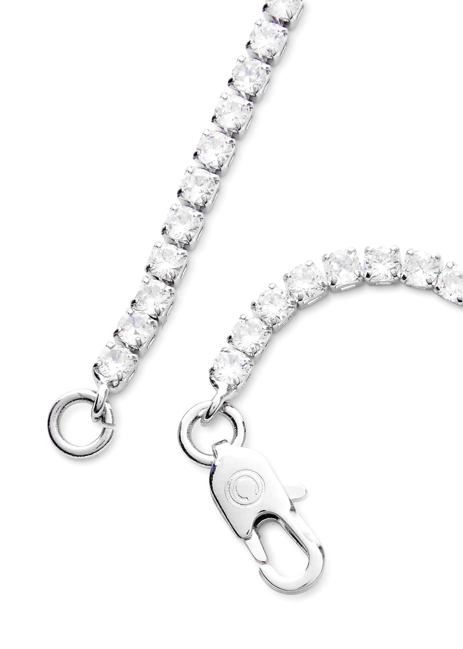  Cernucci Tennis Micro Crystal-embellished Necklace - Silver 