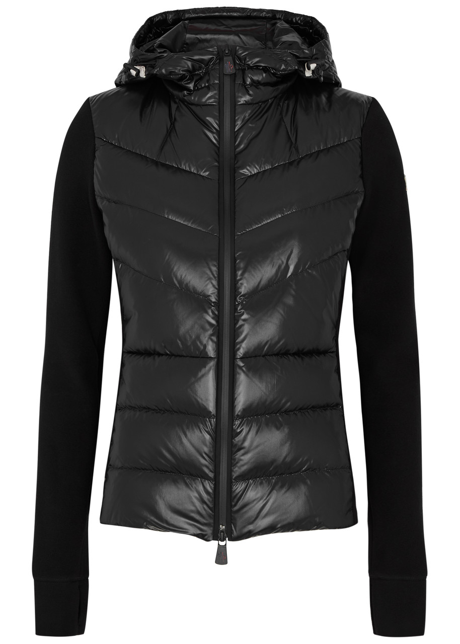 Moncler Quilted Shell And Fleece Jacket In Black