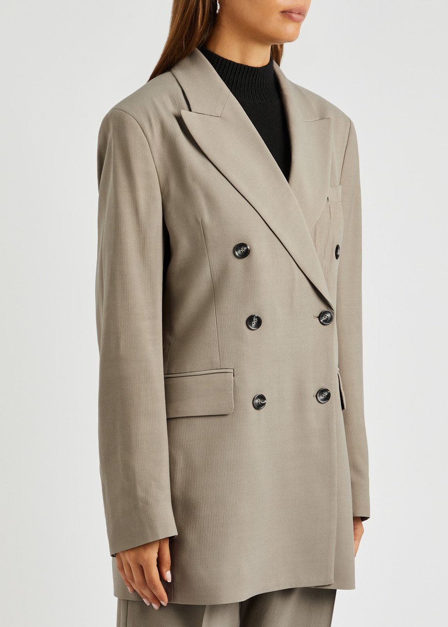  Acne Studios Double-breasted Woven Blazer - Grey - 8 