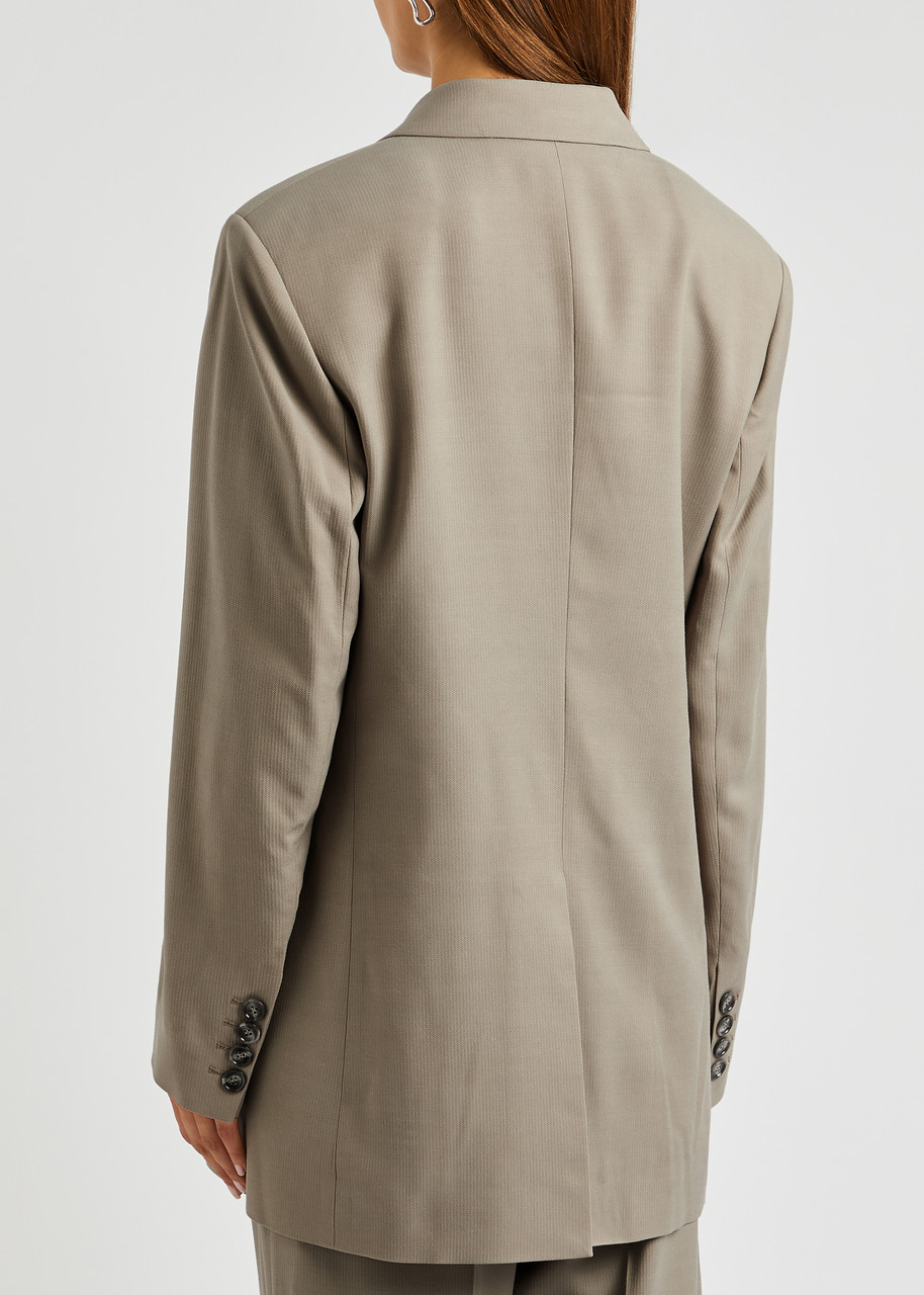  Acne Studios Double-breasted Woven Blazer - Grey - 8 