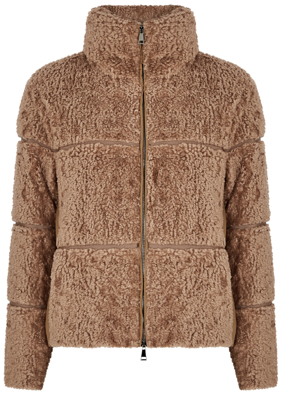 Moncler Segura Quilted Fleece Jacket - Camel - 4 (UK 16 /xl)