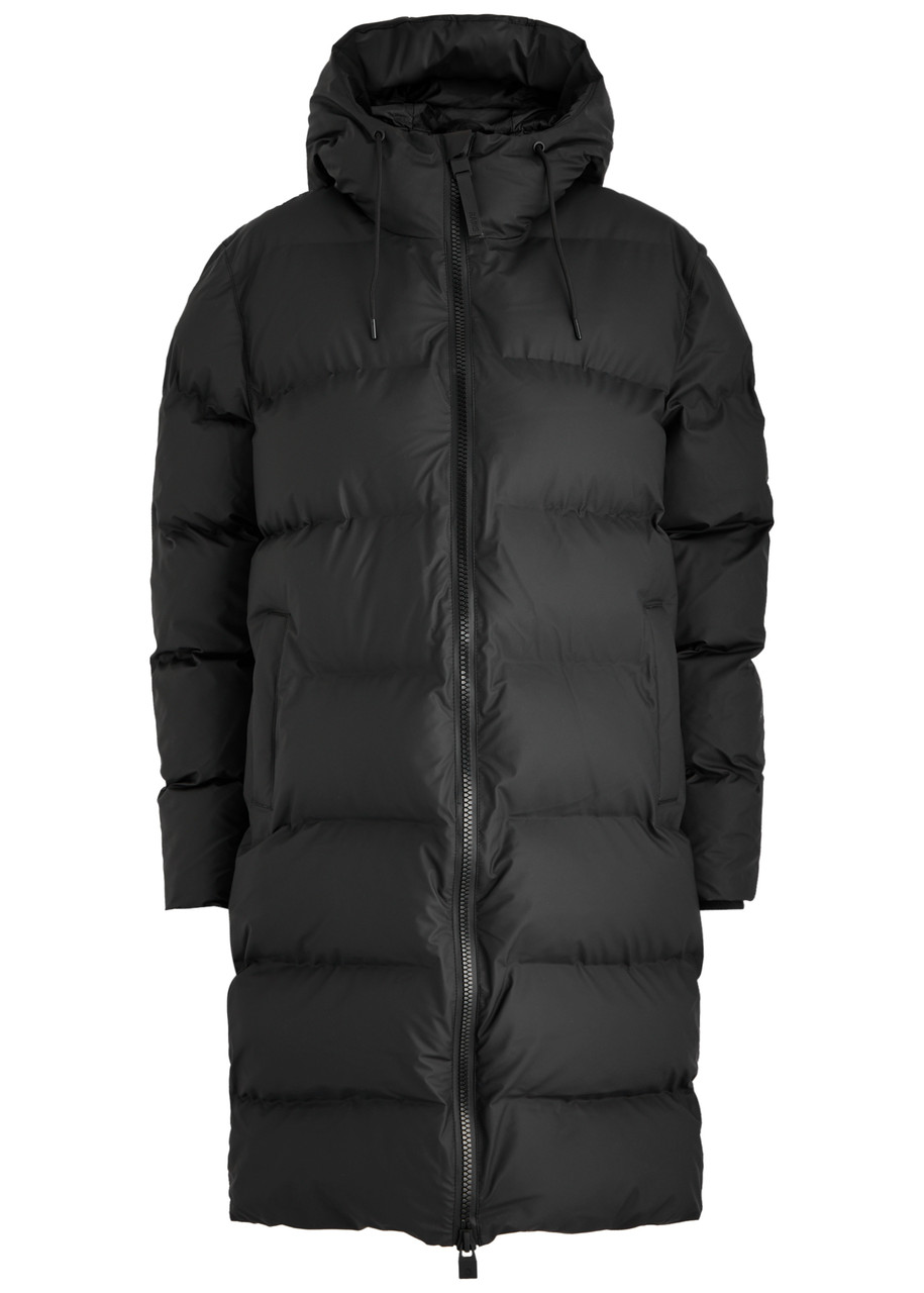 Rains Alta Quilted Rubberised Coat - Black - XS