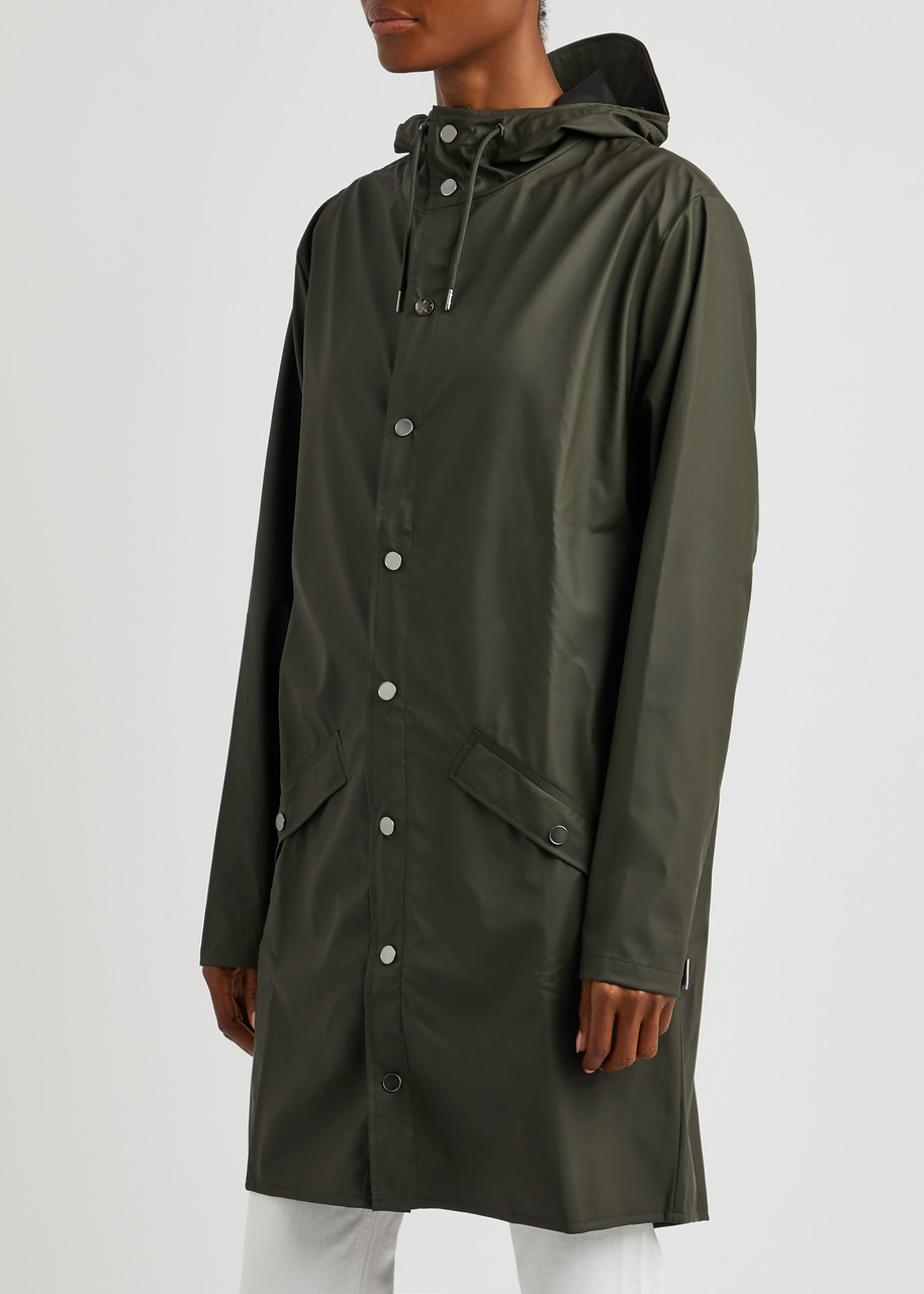 Rains Long Jacket Art 12020 Taglia Xl Green In Dark Green