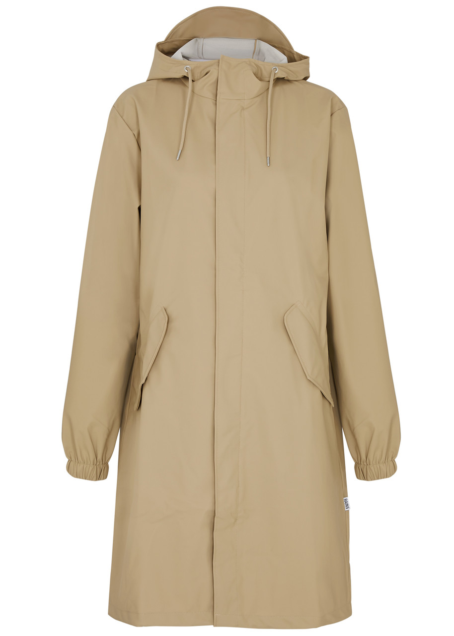 Rains Fishtail Hooded Rubberised Parka - Beige - S